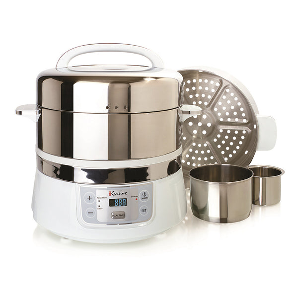 Euro Cuisine Electric Stainless Steel Food Steamer - Black - 9372099