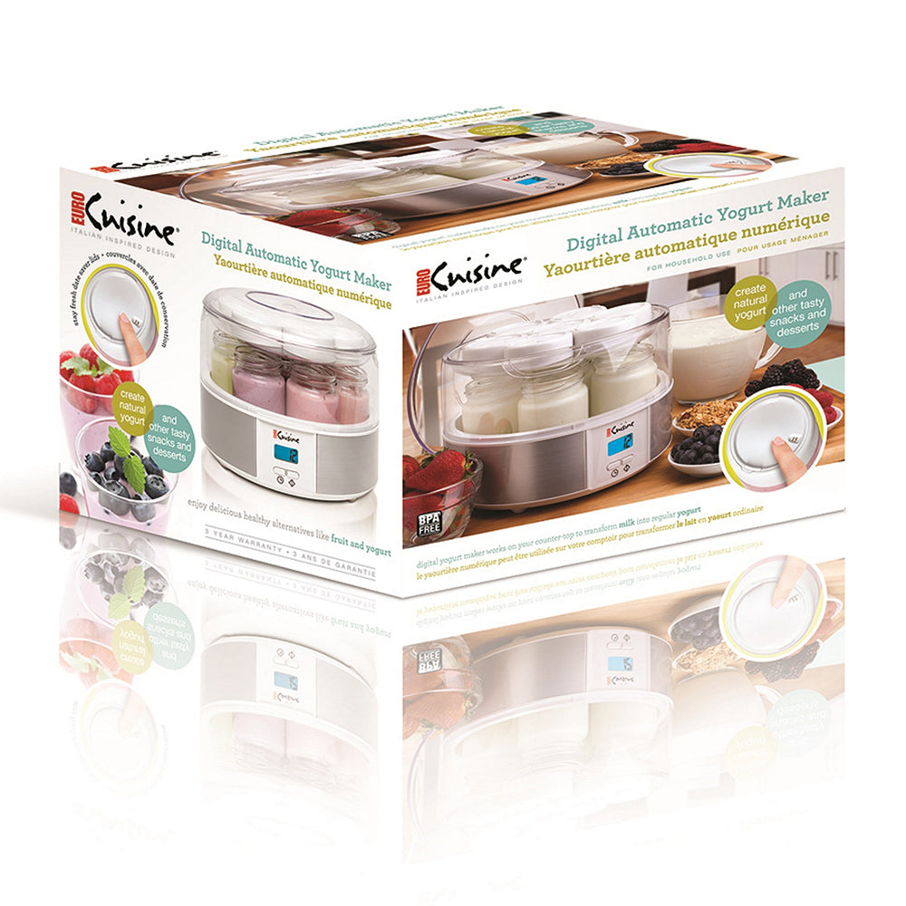 Euro Cuisine YMX650 Digital Automatic Yogurt Maker With 7 - 6oz Glass -  Euro Cuisine Inc