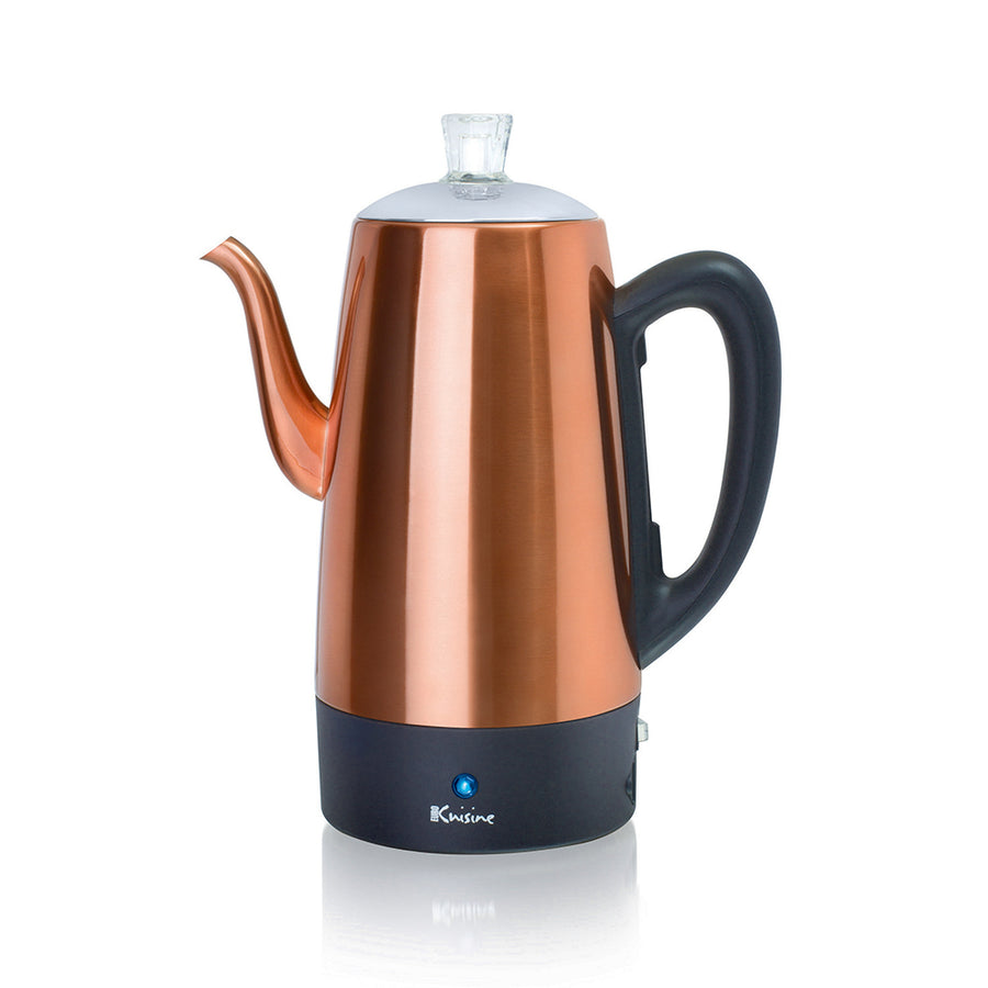 Mixpresso Electric Coffee Percolator Copper Body with Stainless Steel Lids  Coffee Maker, Percolator Electric Pot - 4 Cups, Copper Camping Coffee Pot