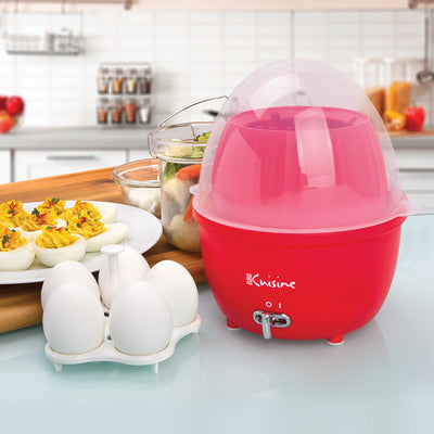 Euro Cuisine Electric Egg Cooker 5Eggs and Food Steamer White