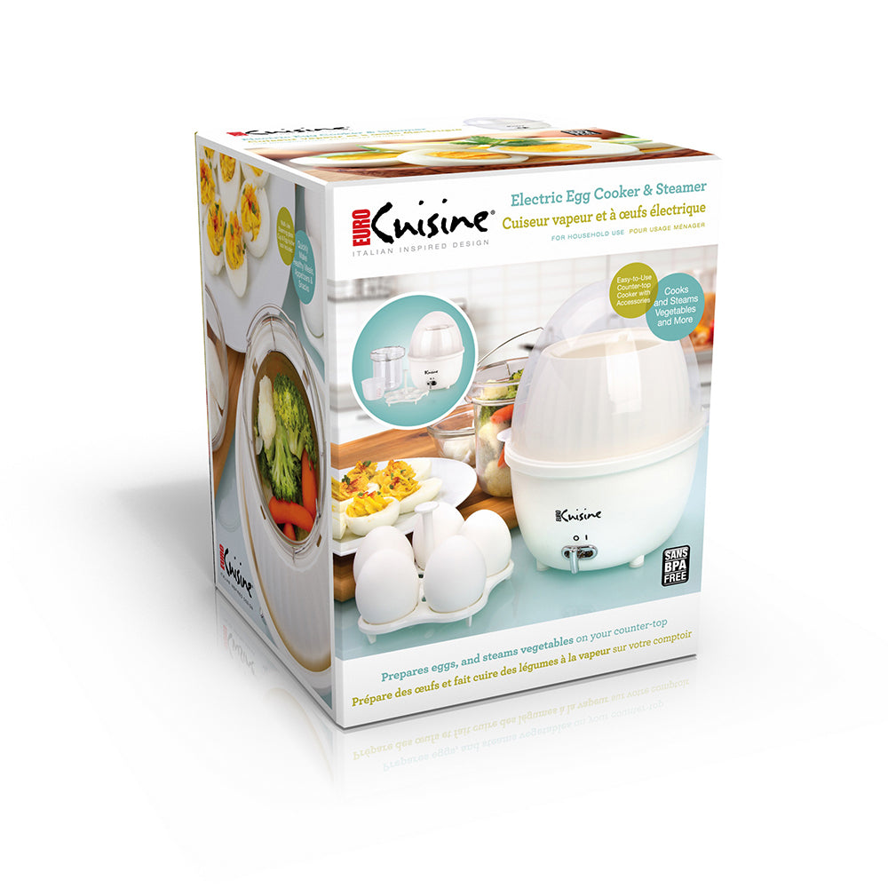 Electric Mini Food Steamer and Egg Cooker with Auto Shut Off Feature - Euro  Cuisine Inc