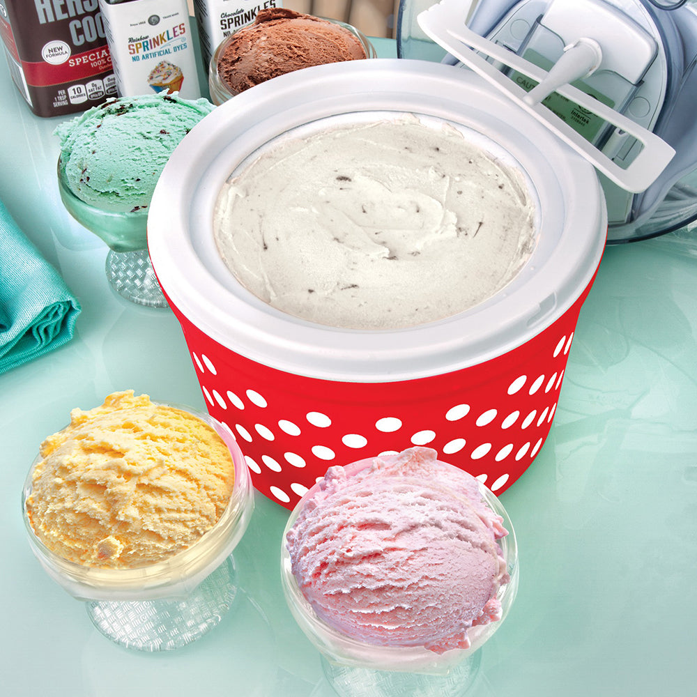Automatic Ice Cream, Sorbet & Yogurt Maker with 4 Glass Ice Cream Cup -  Euro Cuisine Inc