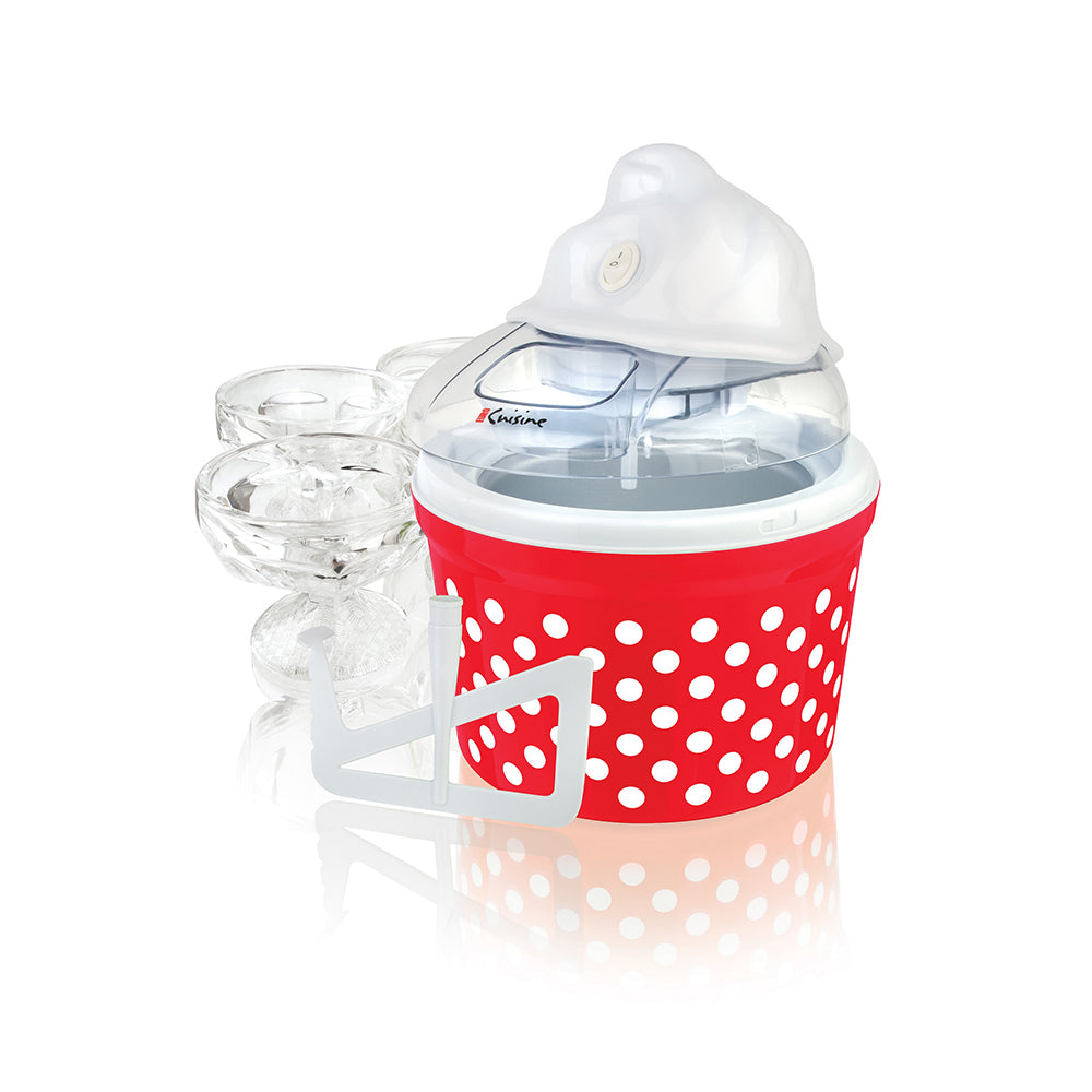 Automatic Ice Cream & Frozen Yogurt Maker with 4 Glass Ice Cream Cup - Euro  Cuisine Inc