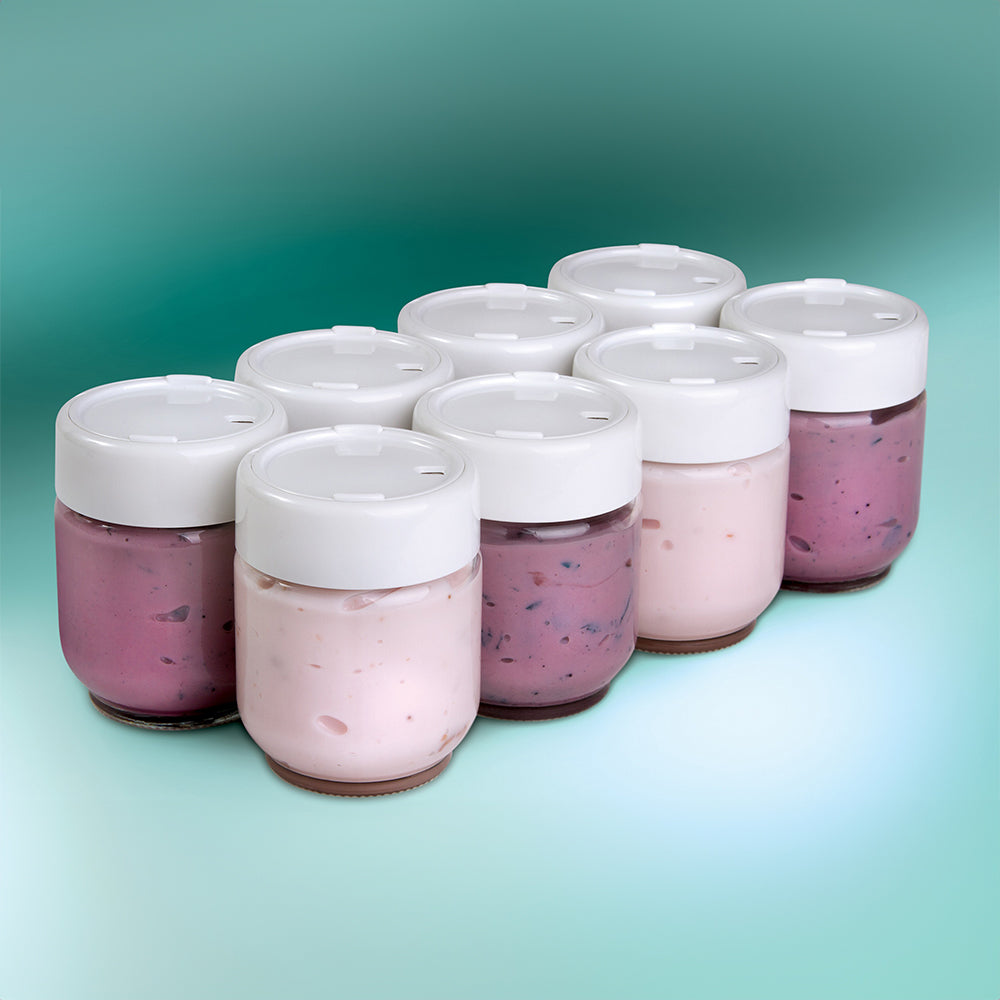 Ultimate Yogurt Jars - Make More Delicious Yogurt! 8 Count Small Glass  Yogurt Containers With Lids - 100% BPA Free, Airtight & Dishwasher Safe!