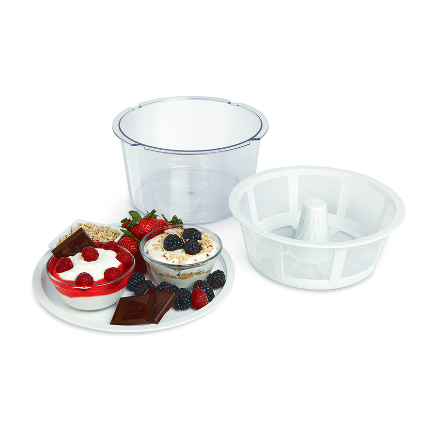  Euro Cuisine YM100 yogurtera automática – con tarros de vidrio  de 7 – 6 oz, talla única , Blanco : Hogar y Cocina